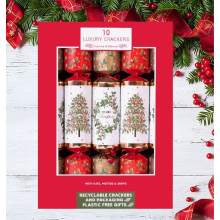 10 Family Christmas Crackers Tree Wreath Holly Dinner Cracker 14Inch