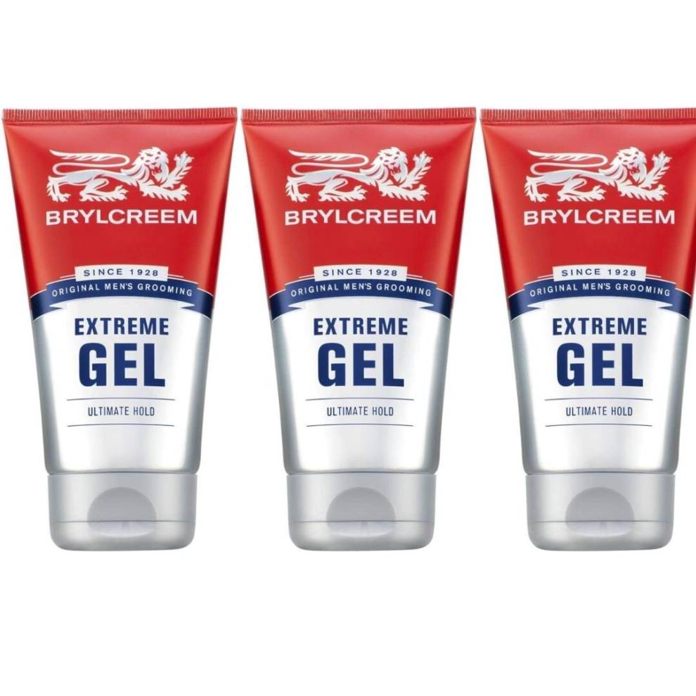 3 x BRYLCREEM EXTREME ULTIMATE HOLD GEL 150ML