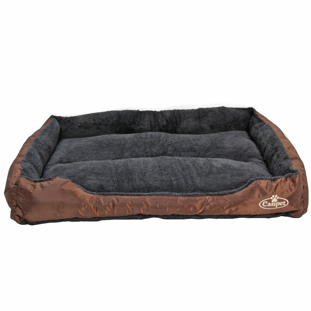 (XX-Large) Easipet Faux Fur Pet Bed Brown/Grey