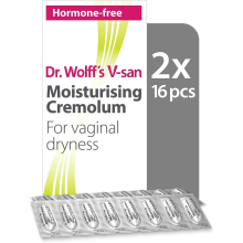 Dr. Wolff's V-san Moisturising Cremolum for Vaginal Dryness 2X 16 pcs