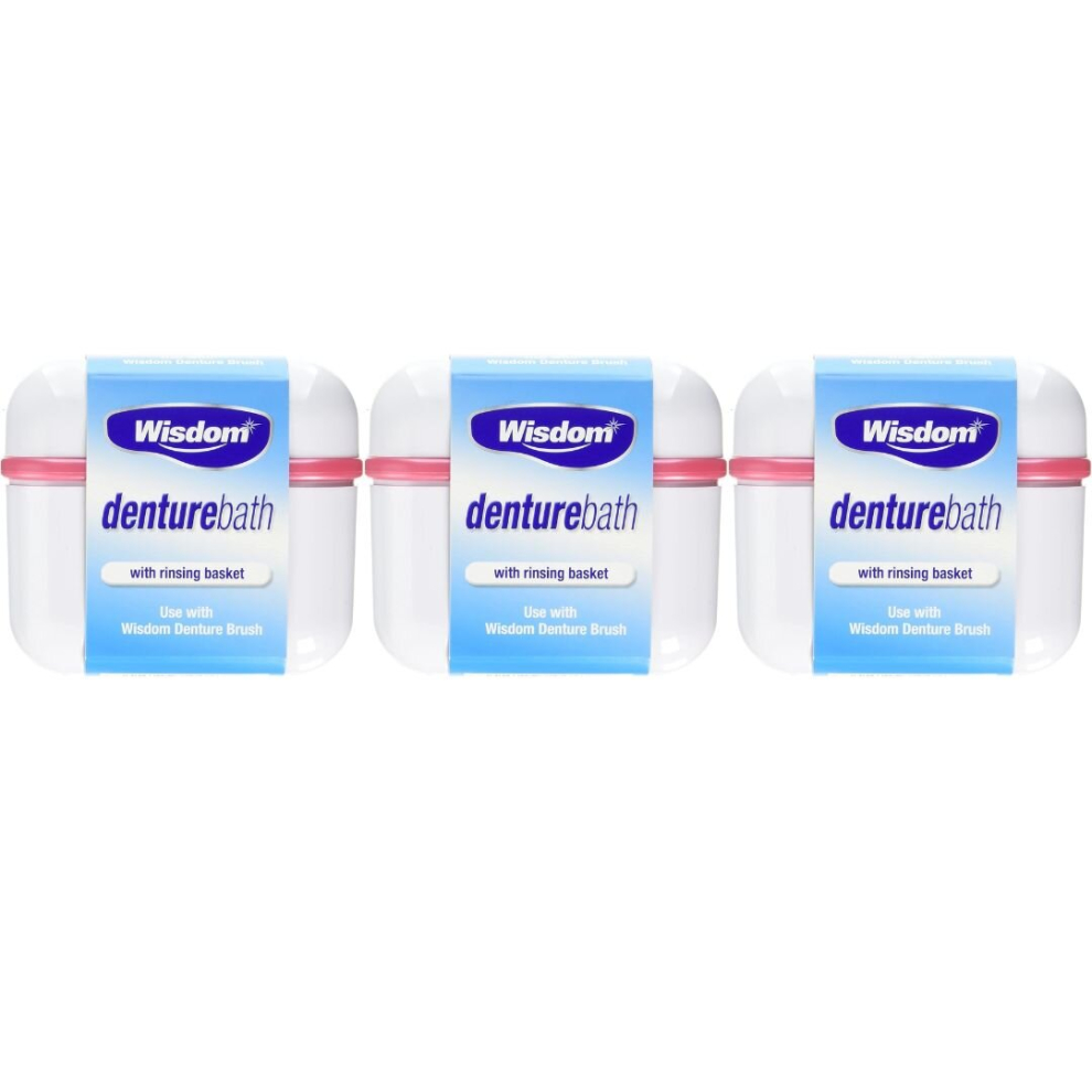Wisdom Denture Bath With Rinsing Basket (Pack Of 3)