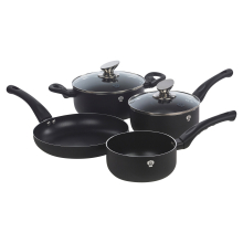 ( Black Matt) Blaumann 6Pc Set Cookware Frying Grill Pots Saucepan Casserole Soft Touch Handle