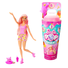 Barbie Pop Reveal Doll & Accessories Scent de limonade aux fraises aux cheveux roses 8 surprises incluent Slime & Squishy Puppy