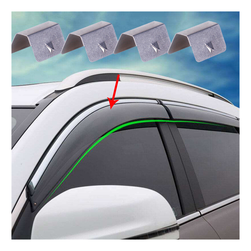 4 Pcs New In Channel Wind / Rain Deflectors Fitting Clips Replacements Universal