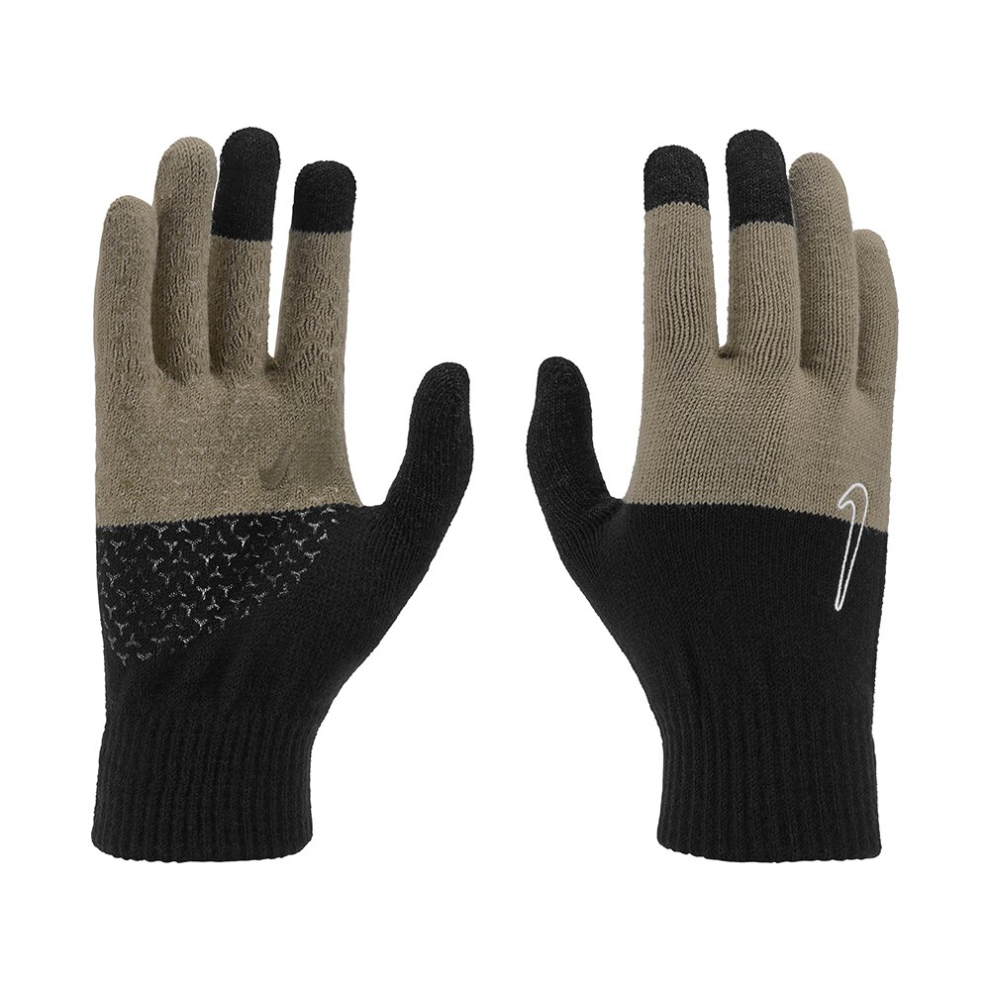 (SM) Nike Swoosh Knit Grip Gloves 2.0 Graphic Black Khaki Coconut Milk