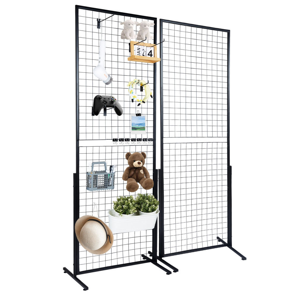 VEVOR 2' x 5.6' Grid Wall Panels Tower 2 Packs Wire Gridwall Display Racks