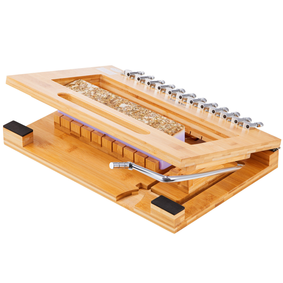 VEVOR Soap Cutter Cut 1 Inch 1-12 Pcs Bars Bamboo Soap Slicer With Steel Wire