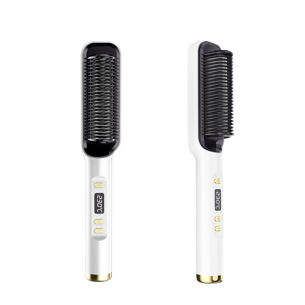 Rayches Hair Straightener, Hair Straightener Brush 80-230C Smooth Hair Curl, Negative Ion Straightener Comb