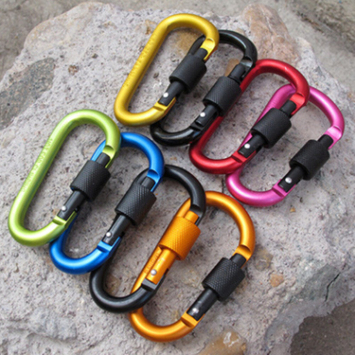 8 Pcs D Shape Multi-Function Outdoor Aluminium Alloy Mountaineering Buckle Lock Random Delivery 1