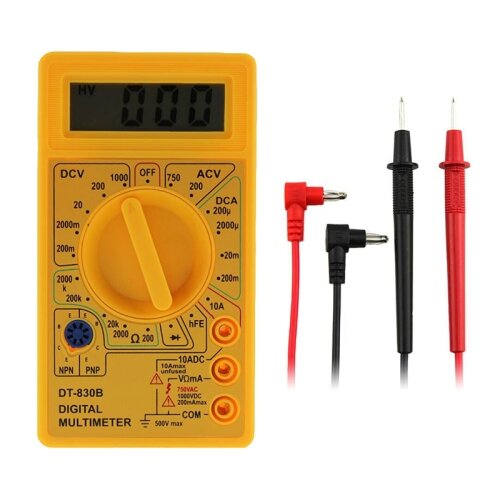 2Pcs DT-830B Handheld Digital Multimeter Ammeter Voltmeter Digital Display Universal Tester Meter(Yellow) 1