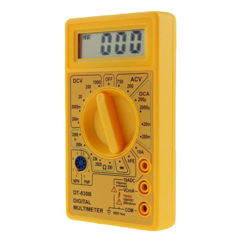 2Pcs DT-830B Handheld Digital Multimeter Ammeter Voltmeter Digital Display Universal Tester Meter(Yellow) 2