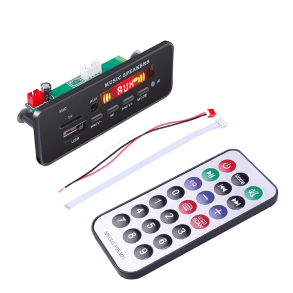 Car 5V 2X3w Mp3 Audio Player Decoder Board Fm Radio Tf Usb 3.5Mm Aux With Bluetooth And Recording Call Function And Remote Control 6913664849509