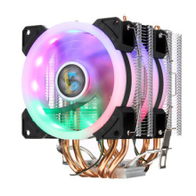 4Pin Dual Fans 4-Heatpipes Colorfule Backlit CPU Lüfter Kühler Kühlkörper Für Intel AMD