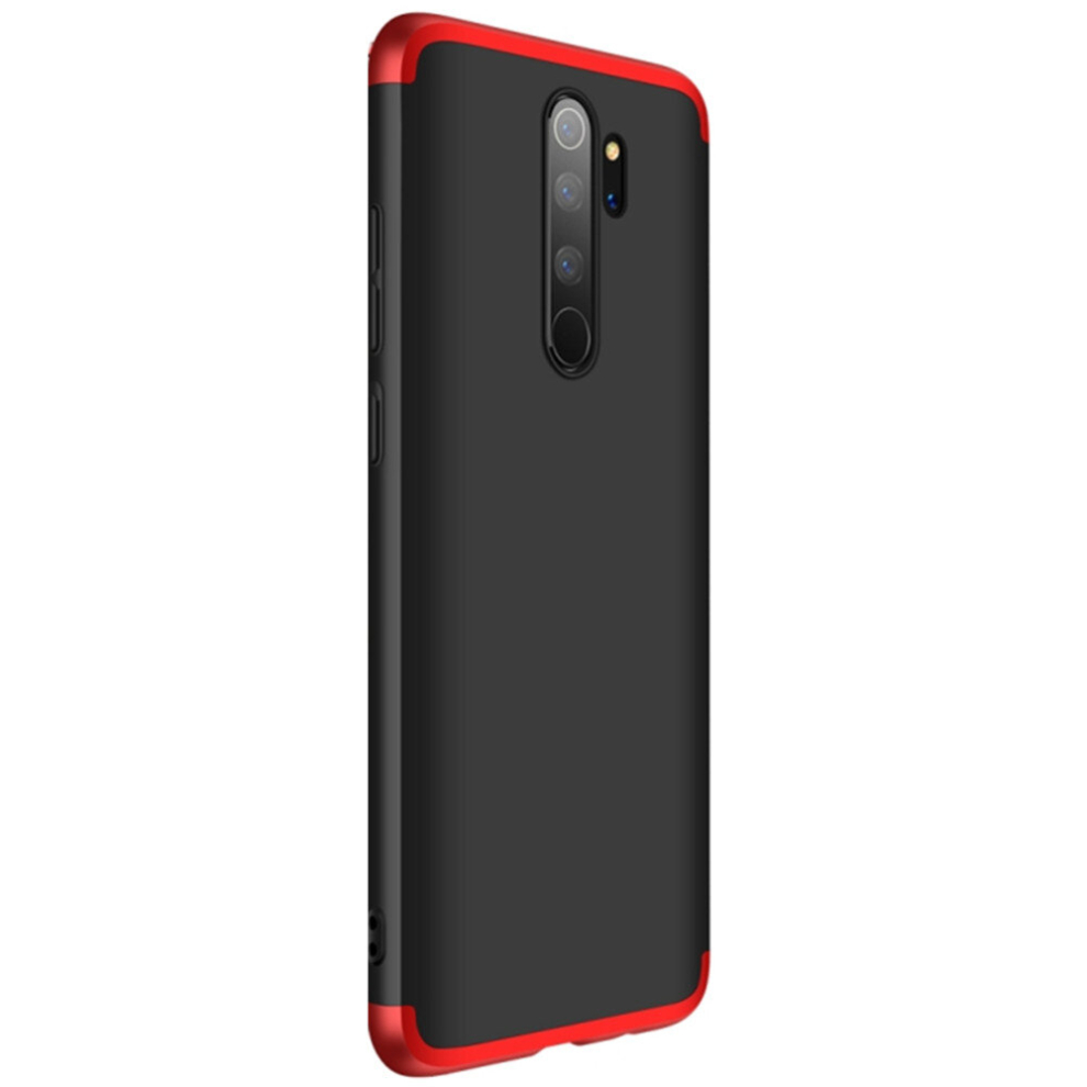 2Pc For Xiaomi Mi Note 8 Pro Gkk Three Stage Splicing Full Coverage Pc Protective Case(Black ) Red 8881471517509