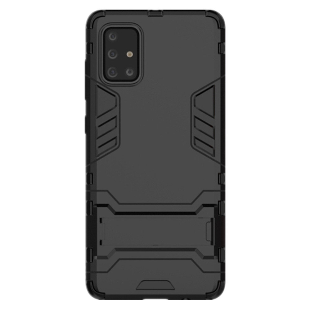 For Galaxy A71 Shockproof Pc + Tpu Protective Case With Invisible Holder(Black) Black 8881471521322