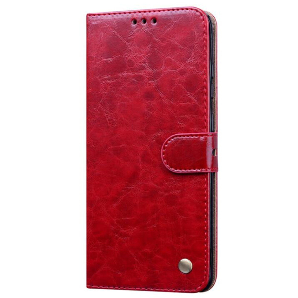 Business Style Oil Wax Texture Horizontal Flip Leather Case For Galaxy A50, With Holder & Card Slots & Wallet (Red) Red 8881471519312