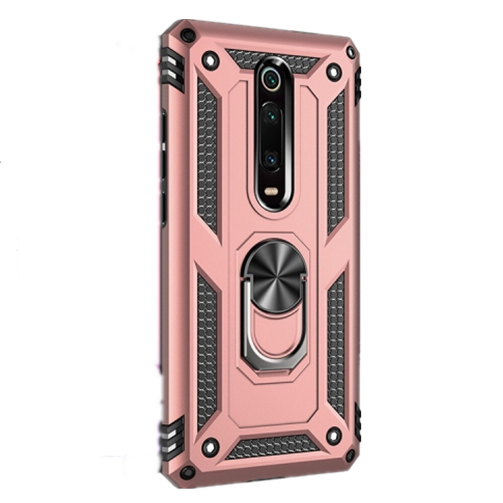 2Pcs Armor Shockproof Tpu + Pc Protective Case With 360 Degree Rotation Holder For Xiaomi Redmi K20(Rose ) Gold 8881471519442
