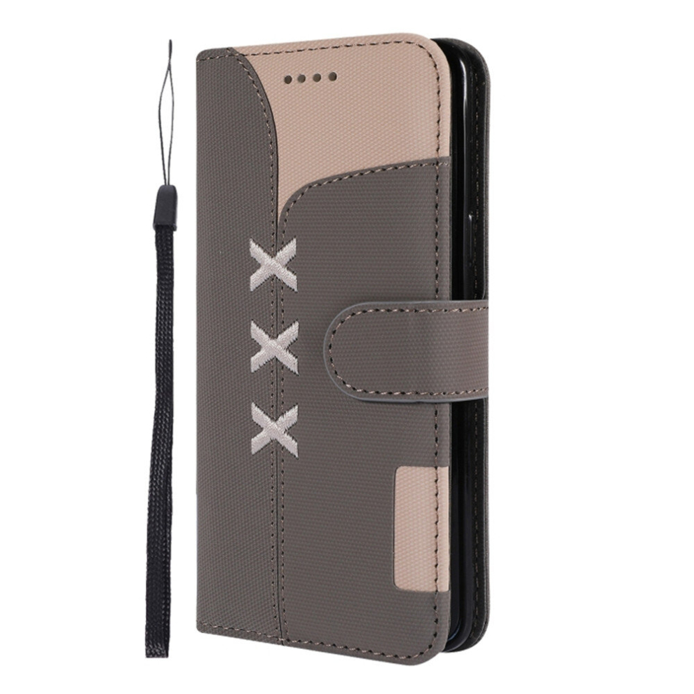 Fabric Stitching Embroidery Horizontal Flip Leather Case With Holder & Card Slots & Wallet For Galaxy S9(Grey) Grey 8881471519299