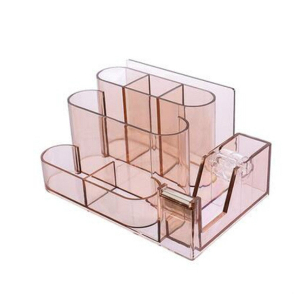 Transparent Acrylic Stationery Storage Box Creative Desk Organizer Plastic Compartment Pen Holder Office Accessories-image-OPC-PD6H2KV-NEW
