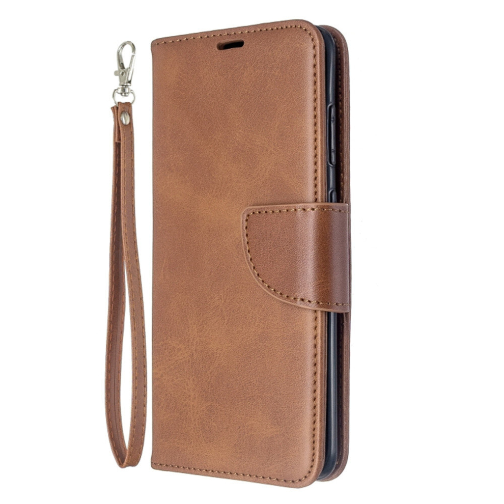 For Galaxy S20 Retro Lambskin Texture Pure Color Horizontal Flip Pu Leather Case With Holder & Card Slots & Wallet & Lanyard(Brown) Brown 8881471517714
