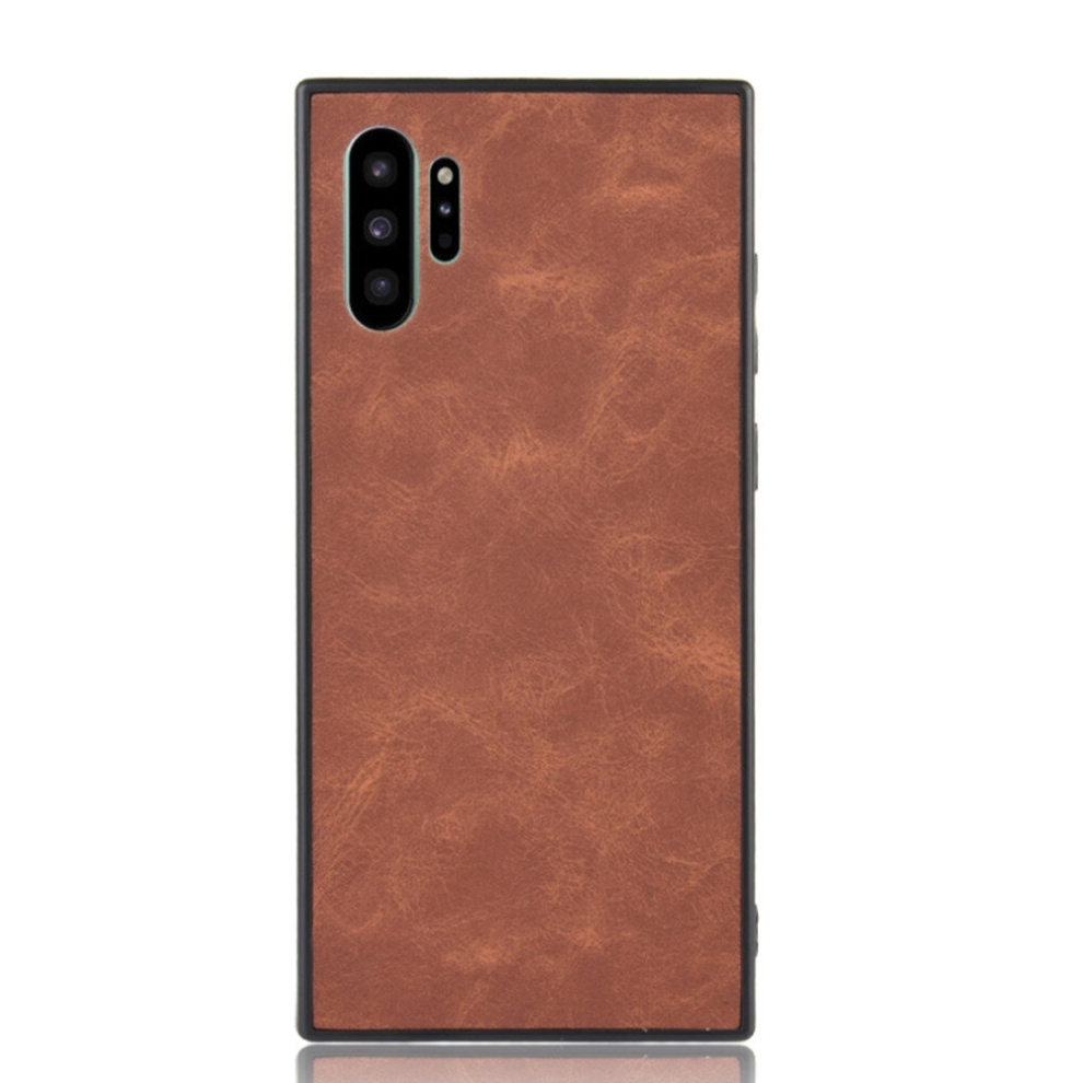 2 Pcs Shockproof Sheep Skin Pc + Pu + Tpu Case For Galaxy Note10+(Brown) Brown 8881471521414