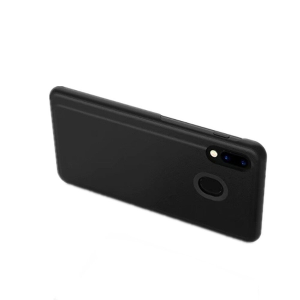 Electroplating Mirror Horizontal Flip Leather Case For Galaxy A40 With Holder (Black) Black 8881471519602
