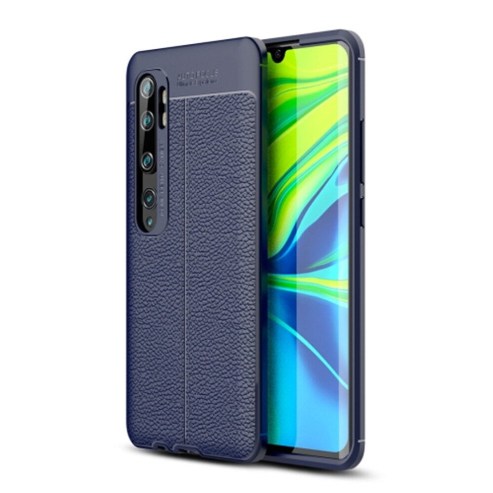 For Xiaomi Note 10 Litchi Texture Tpu Shockproof Case(Navy ) Blue 8881471519657