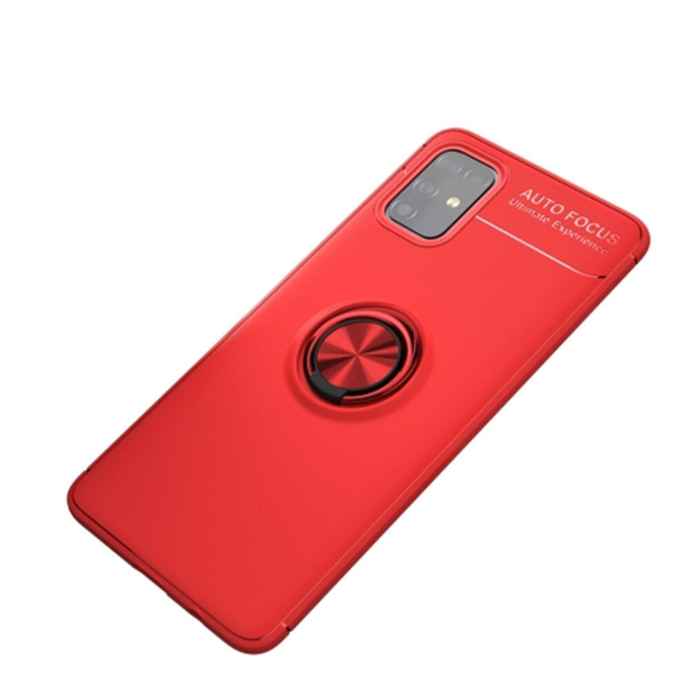 For Galaxy A51 Metal Ring Holder 360 Degree Rotating Tpu Case(Red+Red) Red 8881471519763