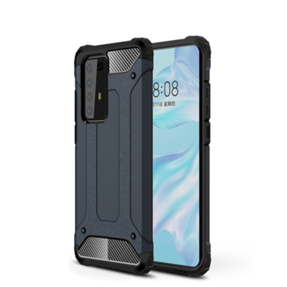 2Pcs For Huawei P40 Pro Magic Armor Tpu + Pc Combination Case(Navy ) Blue 8881471518452