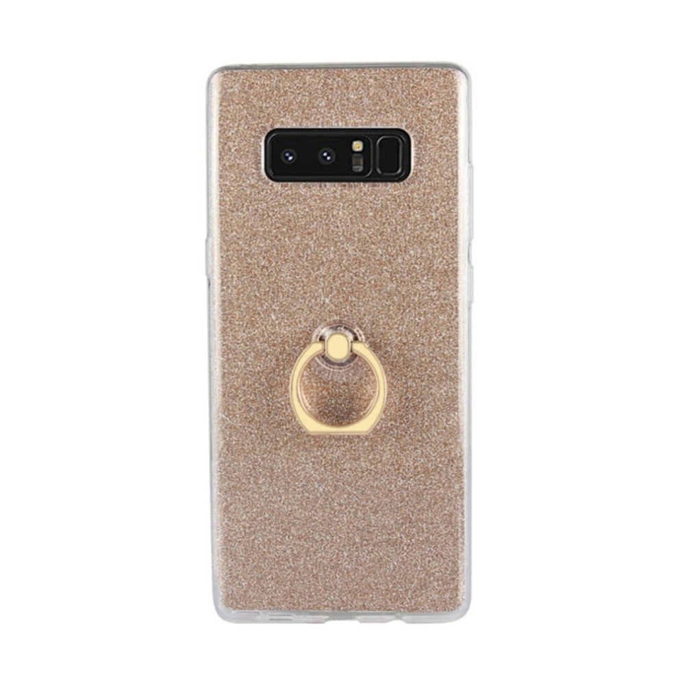 For Galaxy Note 8 Glittery Powder Shockproof Tpu Protective Case With Ring Holder(Gold) Gold 8881471520585
