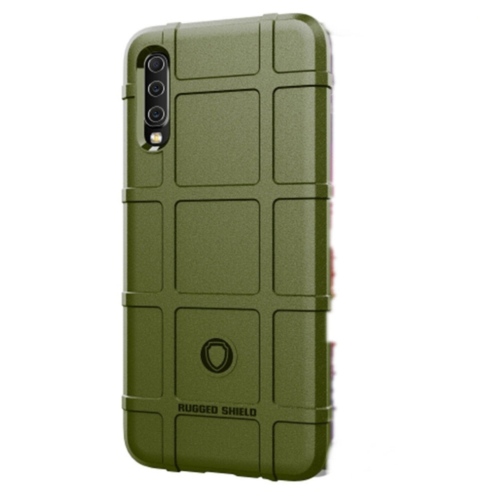 2Pcs Shockproof Rugged Shield Full Coverage Protective Silicone Case For Galaxy A70(Army ) Green 8881471521629