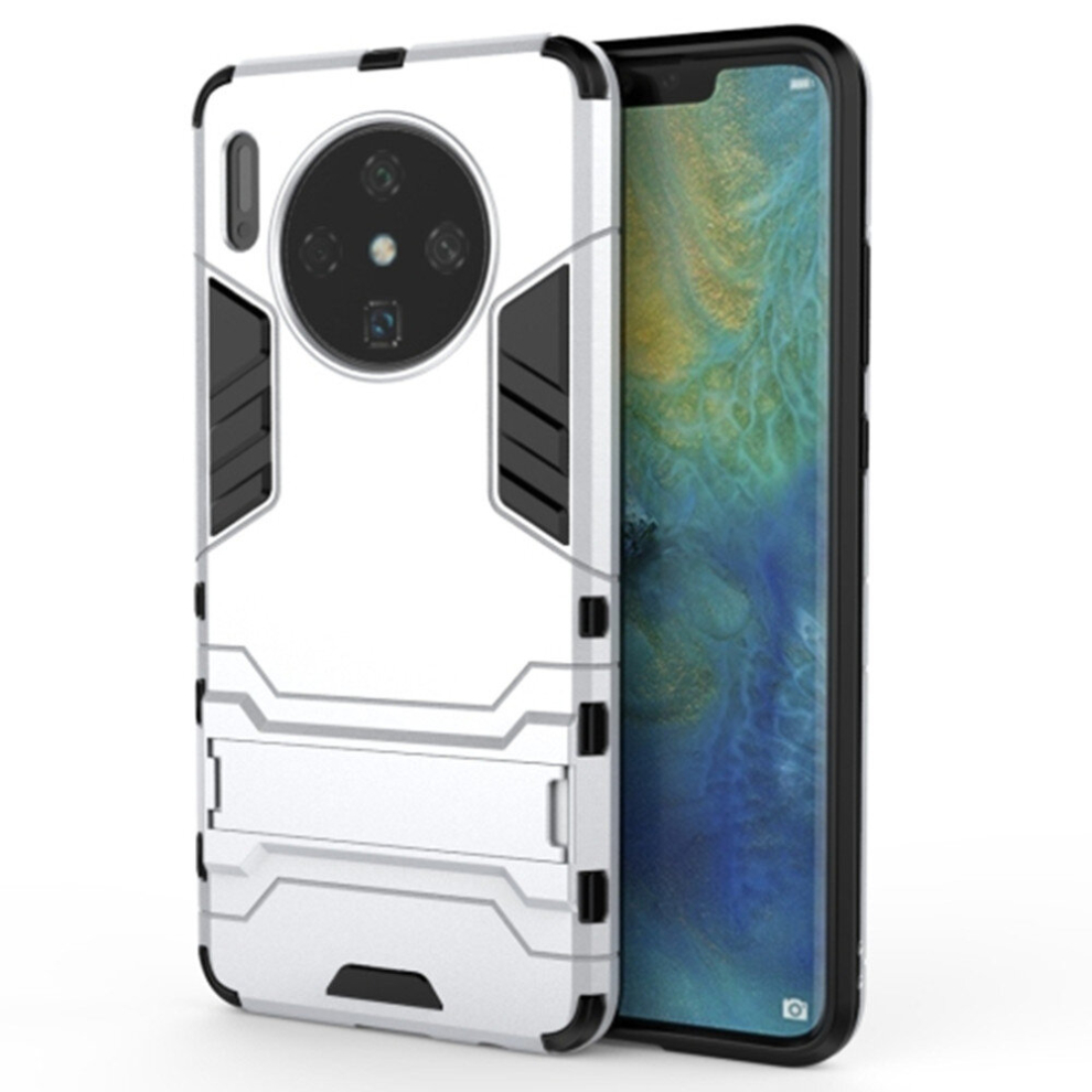 For Huawei Mate 30 Pc + Tpu Shockproof Protective Case With Holder(Silver) Silver 8881471519688