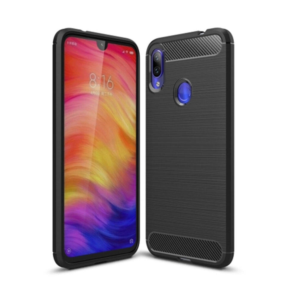 Brushed Texture Carbon Fiber Tpu Case For Xiaomi Redmi Note 7 / Redmi Note 7 Pro(Black) Black 8881471520615