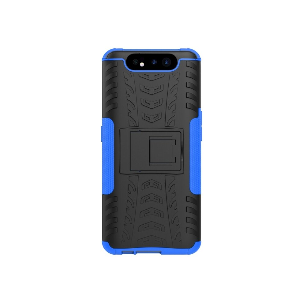 2Pcs Tire Texture Tpu+Pc Shockproof Protective Case With Holder For Galaxy A80(Blue) Blue 8881471521735