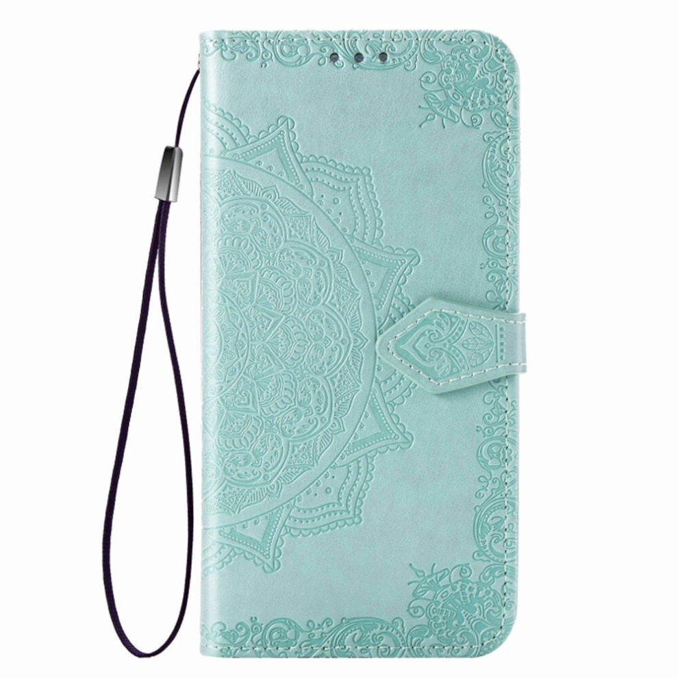 For Galaxy A71 Halfway Mandala Embossing Pattern Horizontal Flip Leather Case With Holder & Card Slots & Wallet & Photo Frame & Lanyard(Green) Green 8881471517561