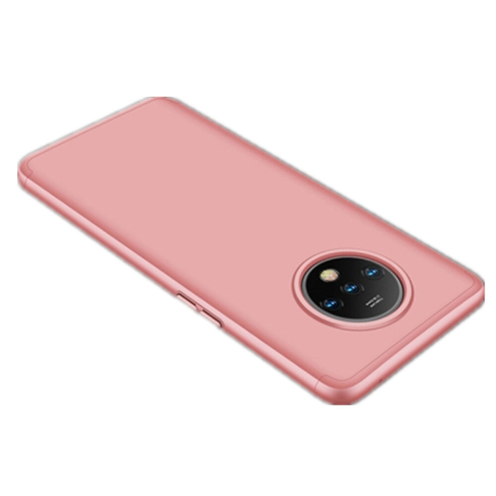2 Pcs For Oneplus 7T Three Stage Splicing Full Coverage Pc Protective Case(Rose ) Gold 8881471518773
