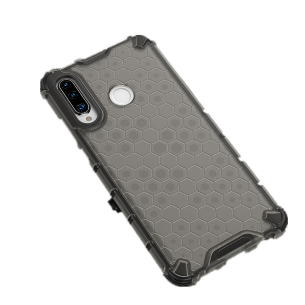 2 Pcs Shockproof Honeycomb Pc + Tpu Protective Case For Huawei P30 Lite(Black) Black 8881471518742