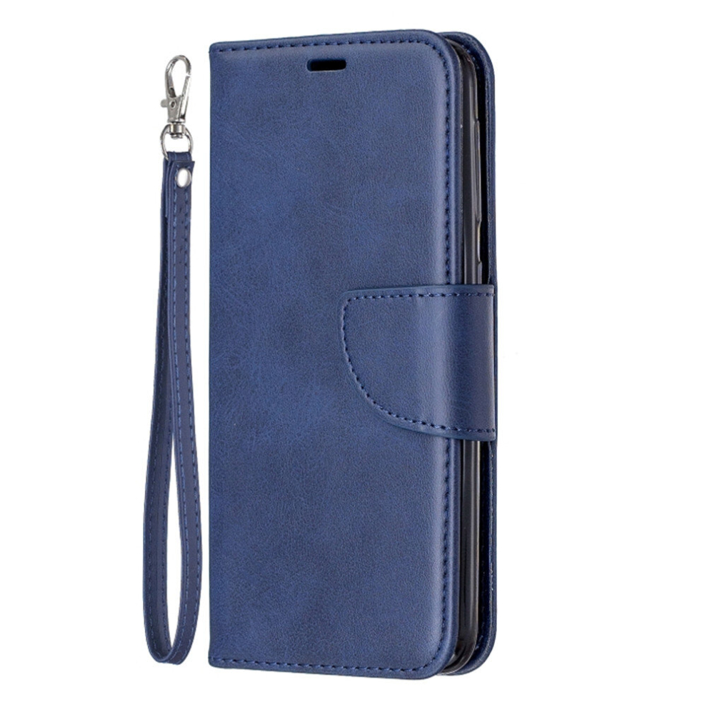 Retro Lambskin Texture Pure Color Horizontal Flip Pu Leather Case For Galaxy A20e, With Holder & Card Slots & Wallet & Lanyard(Blue) Blue 8881471521674