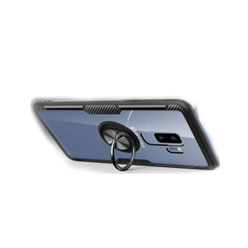 Scratchproof Tpu + Acrylic Ring Bracket Protective Case For Galaxy S9 Plus(Black) Black 8881471520516