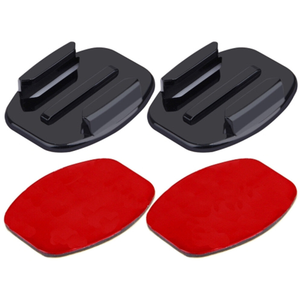 2 Flat Surface Mounts + 2 Adhesive Mount Stickers For Gopro New Hero /Hero6 /5 /5 Session /4 Session /4 /3+ /3 /2 /1, Xiaoyi And Other Action Camer 8881471557574