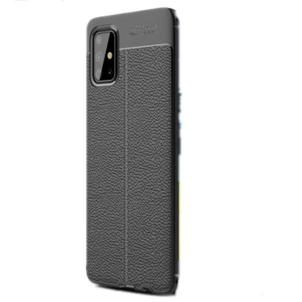 For Galaxy A71 Litchi Texture Tpu Shockproof Case(Black) Black 8881471518025