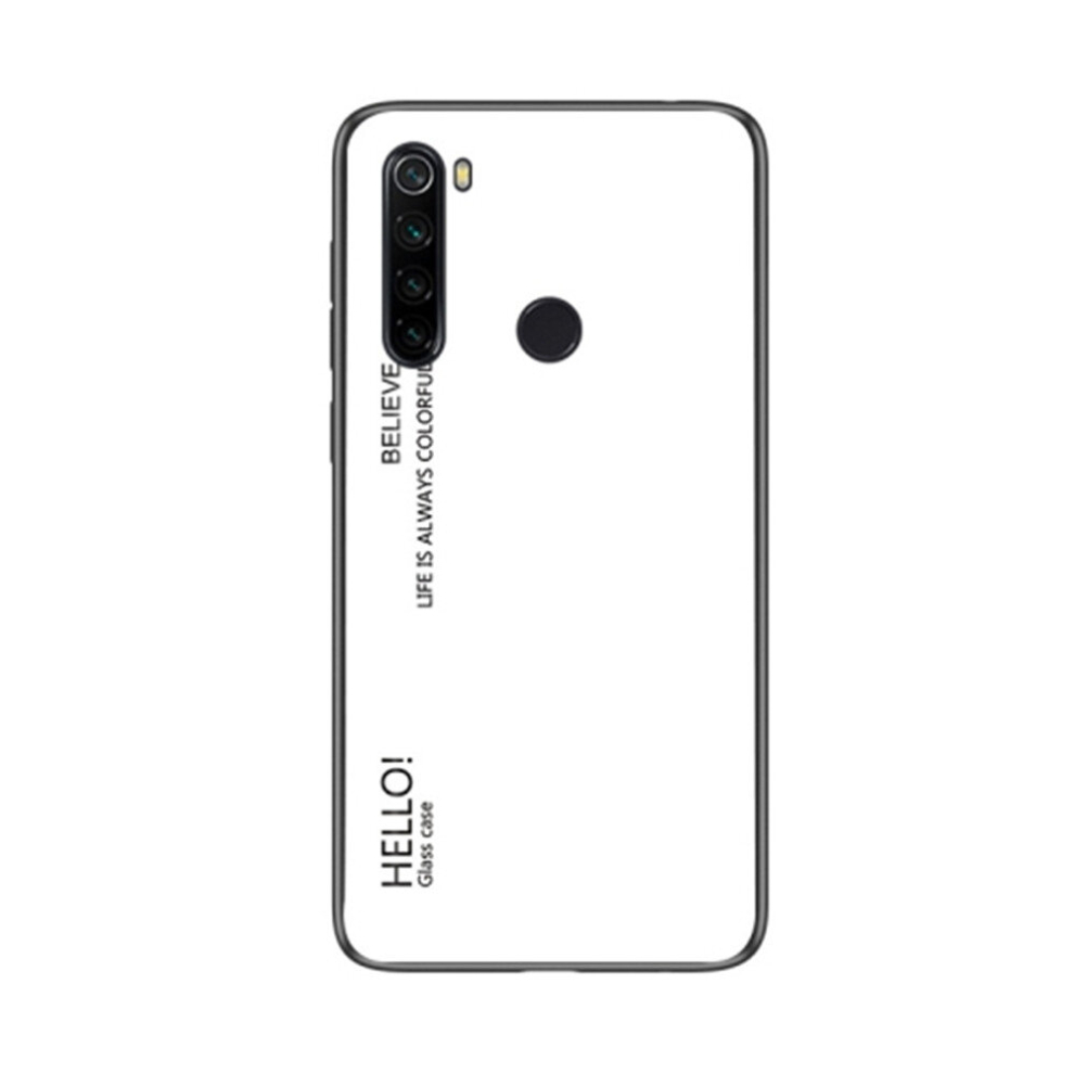 2 Pcs For Xiaomi Redmi Note 8 Gradient Color Glass Case(White) White 8881471520042