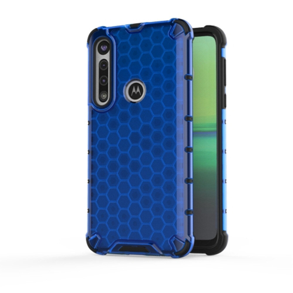 2 Pcs For Motorola Moto G8 Play Shockproof Honeycomb Pc + Tpu Case(Blue) Blue 8881471517875
