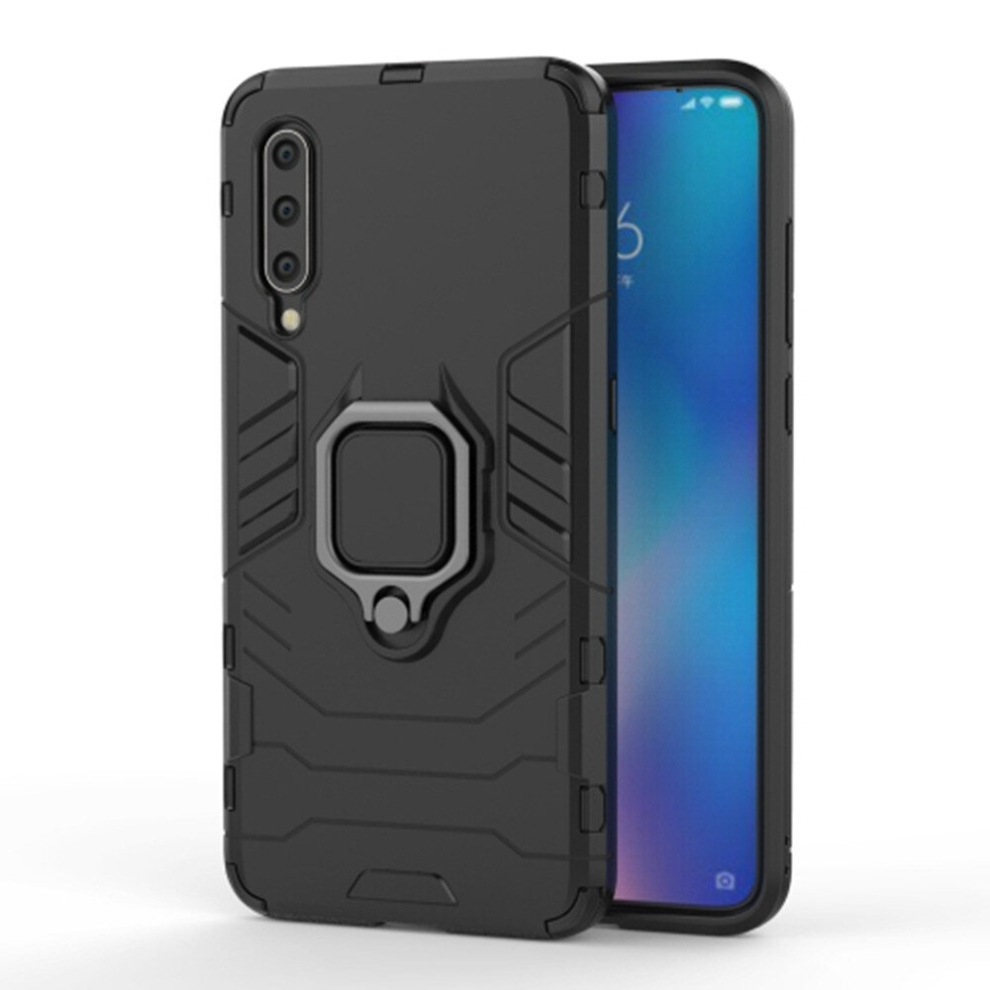 Panther Pc + Tpu Shockproof Protective Case For Galaxy A30 & A20, With Magnetic Ring Holder(Black) Black 8881471520929