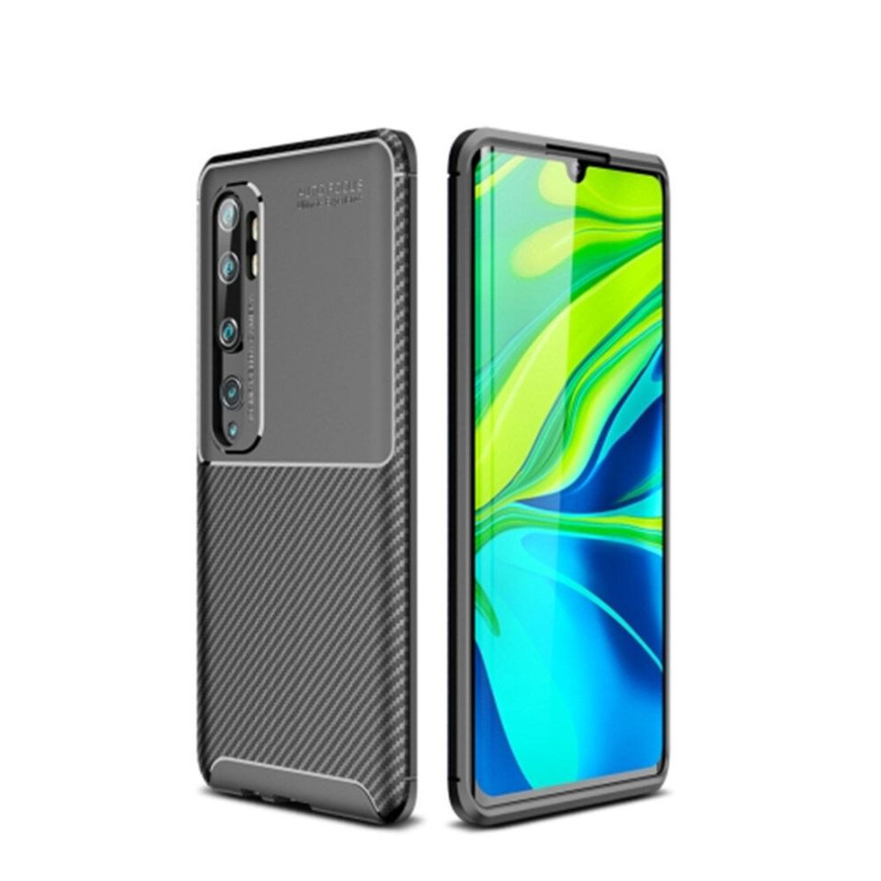 2 Pcs For Xiaomi Mi Cc9 Pro / Note 10 Beetle Series Carbon Fiber Texture Shockproof Tpu Case(Black) Black 8881471517141