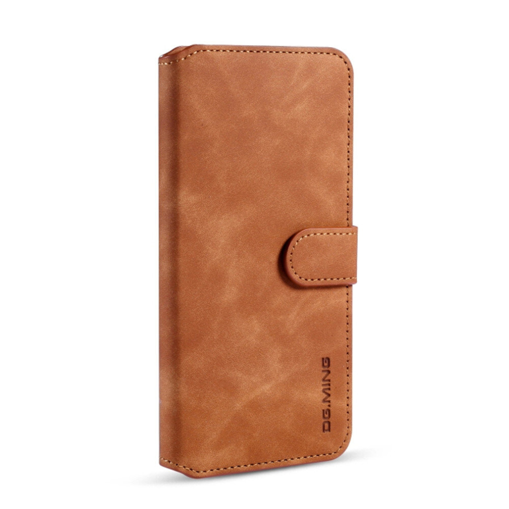 For Xiaomi Redmi Note 8 Pro Dg.ming Retro Oil Side Horizontal Flip Case With Holder & Card Slots & Wallet(Brown) Brown 8881471520691