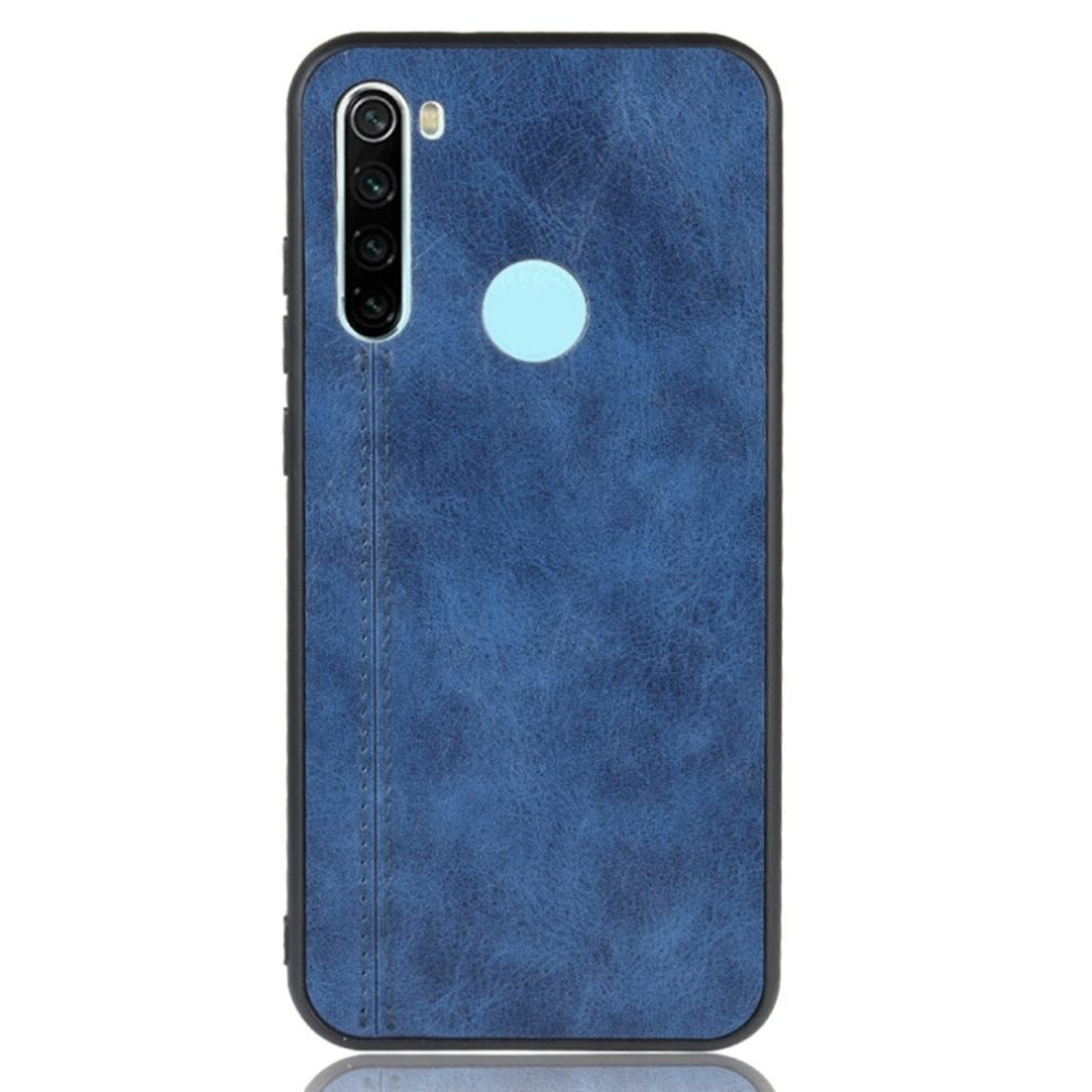 2Pc For Xiaomi Redmi Note 8T Shockproof Sewing Cow Pattern Skin Pc + Pu + Tpu Case(Blue) Blue 8881471518032
