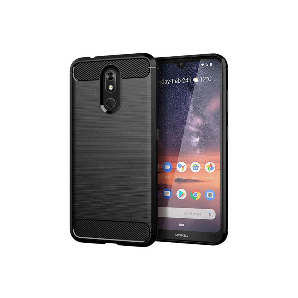 3Pcs Brushed Texture Carbon Fiber Tpu Case For Nokia 3.2 8881471520059