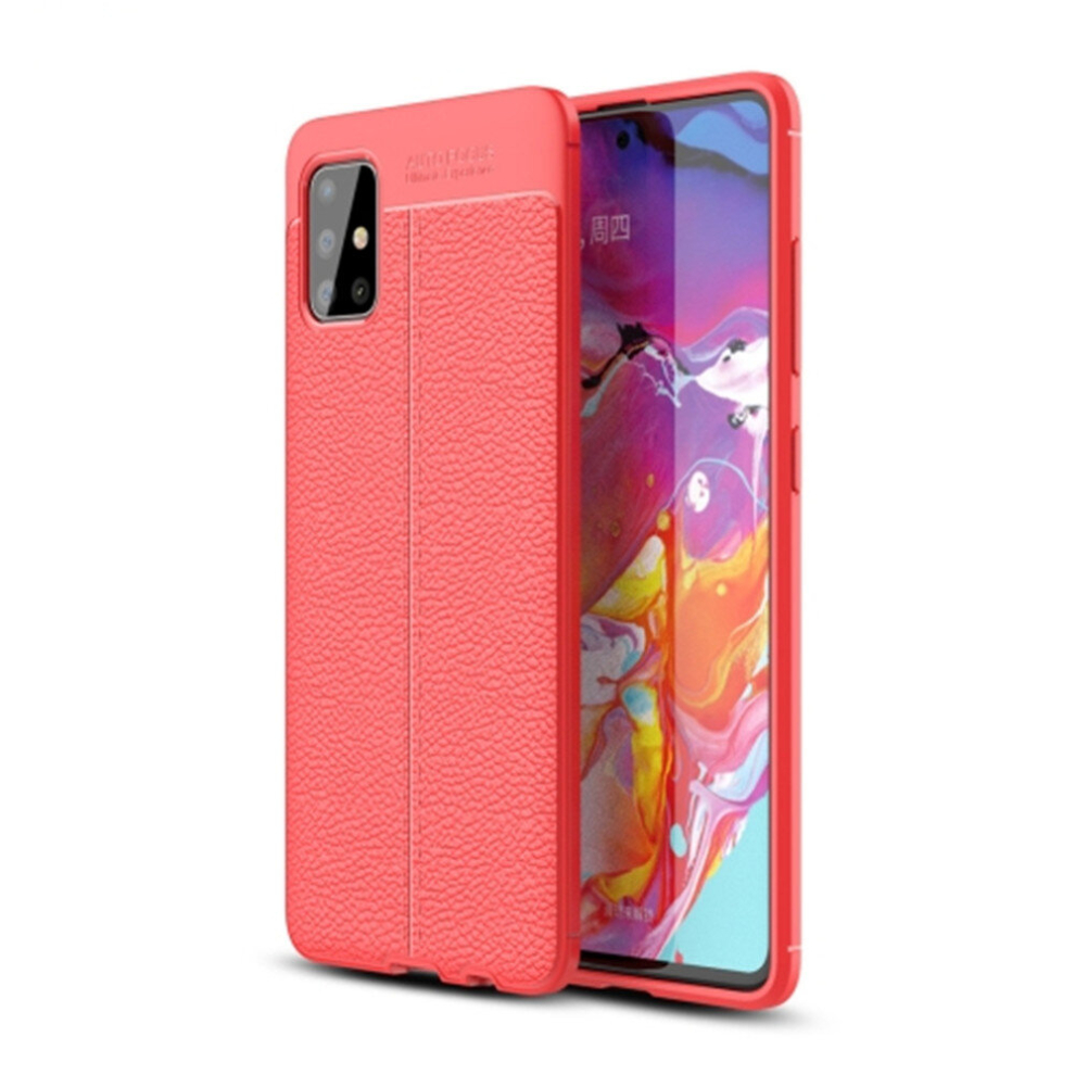 2 Pcs For Galaxy A51 Litchi Texture Tpu Shockproof Case(Red) Red 8881471517233