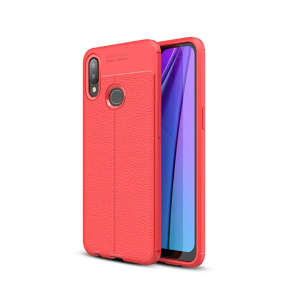 Litchi Texture Tpu Shockproof Case For Galaxy A10s(Red) Red 8881471518209